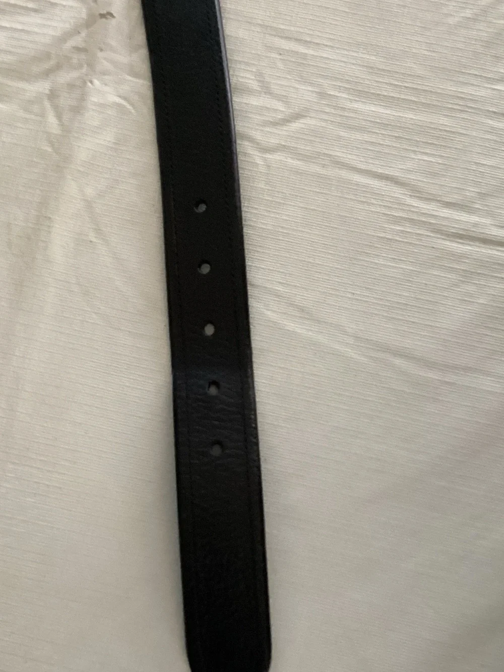 Used Polo by Ralph Lauren Black Leather Belt with Brass Nameplate Size 40